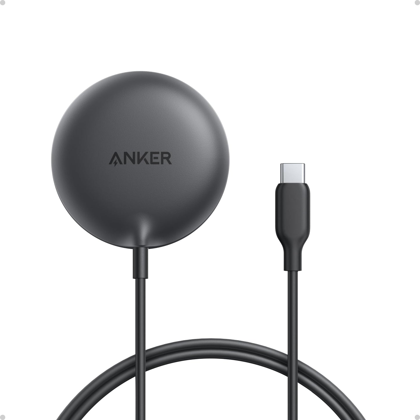 Anker Zolo Magnetic Wireless Charger, Qi2 Certified 15W MagSafe-Compatible Wireless Charging Pad, For iPhone 17/16/15/14 Series, AirPods, and More (Not for Pixel, Adapter Not Included)