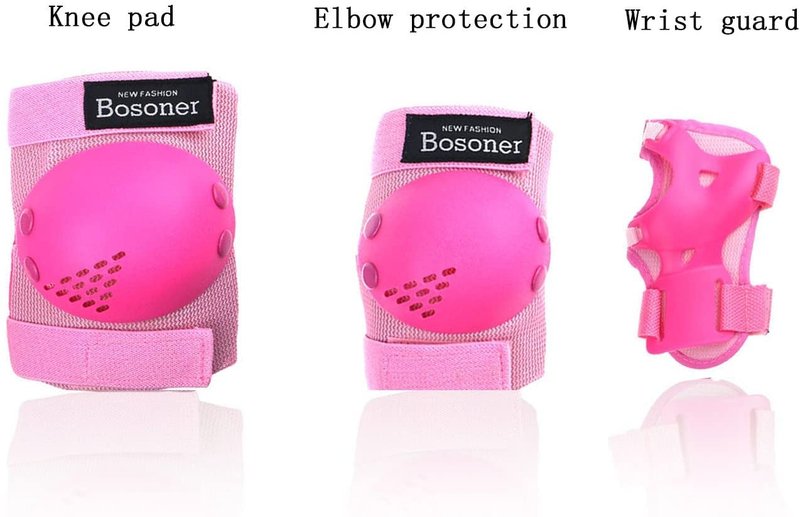 BOSONER Kids/Youth Knee Pads Elbow Pads Wrist Guards Set for 3-15 Years, Child Protective Gear Set for Multi-Sports Outdoor, Roller Skates, Cycling, BMX Bike, Skateboard, Scooter