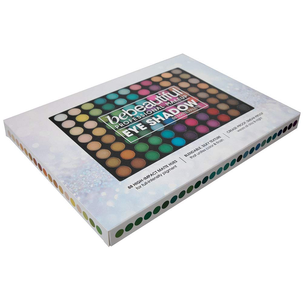 ForPro Professional Collection Bebeautiful Professional Makeup Eyeshadow with Applicators, 88-Color Palette, Matte