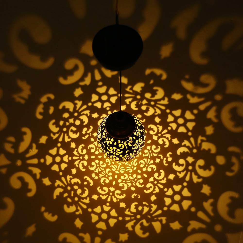 Solar Lantern Light Outdoor Hanging Garden Lights Metal Lamp Outdoor Decorations for Patio Yard,Porch,Lawn,Courtyard,Art Garden Accessories