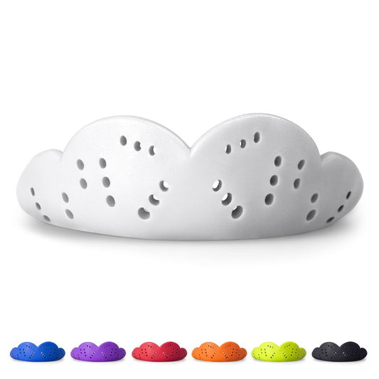 SISU Max Mouthguard, Snow White - 50% Stronger, Maximum Protection for Rugby, MMA, Boxing, Lacrosse, Football, Hockey, High-Impact Sports - Adult Fit, Remoldable Up to 20 Times, Works for Braces