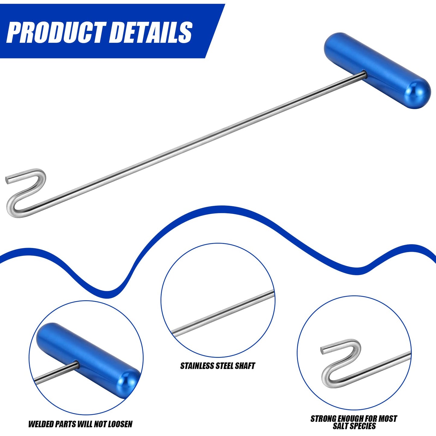 Sotiff 2 Pcs 12 in Stainless Steel Fish Hook Remover Tools Summer Fishing Hook Quick Removal Device Saltwater Dehooker Aluminum and Fish Dehooker for Fisherman(Blue)
