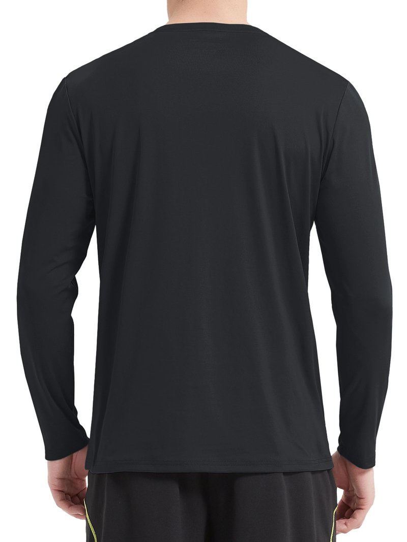 MAGCOMSEN Dry Fit T Shirts Shirts for Men Long Sleeve UPF 50 Summer Shirts UV Protection T Shirts Sun Blocking Rash Guard T Shirts Black M