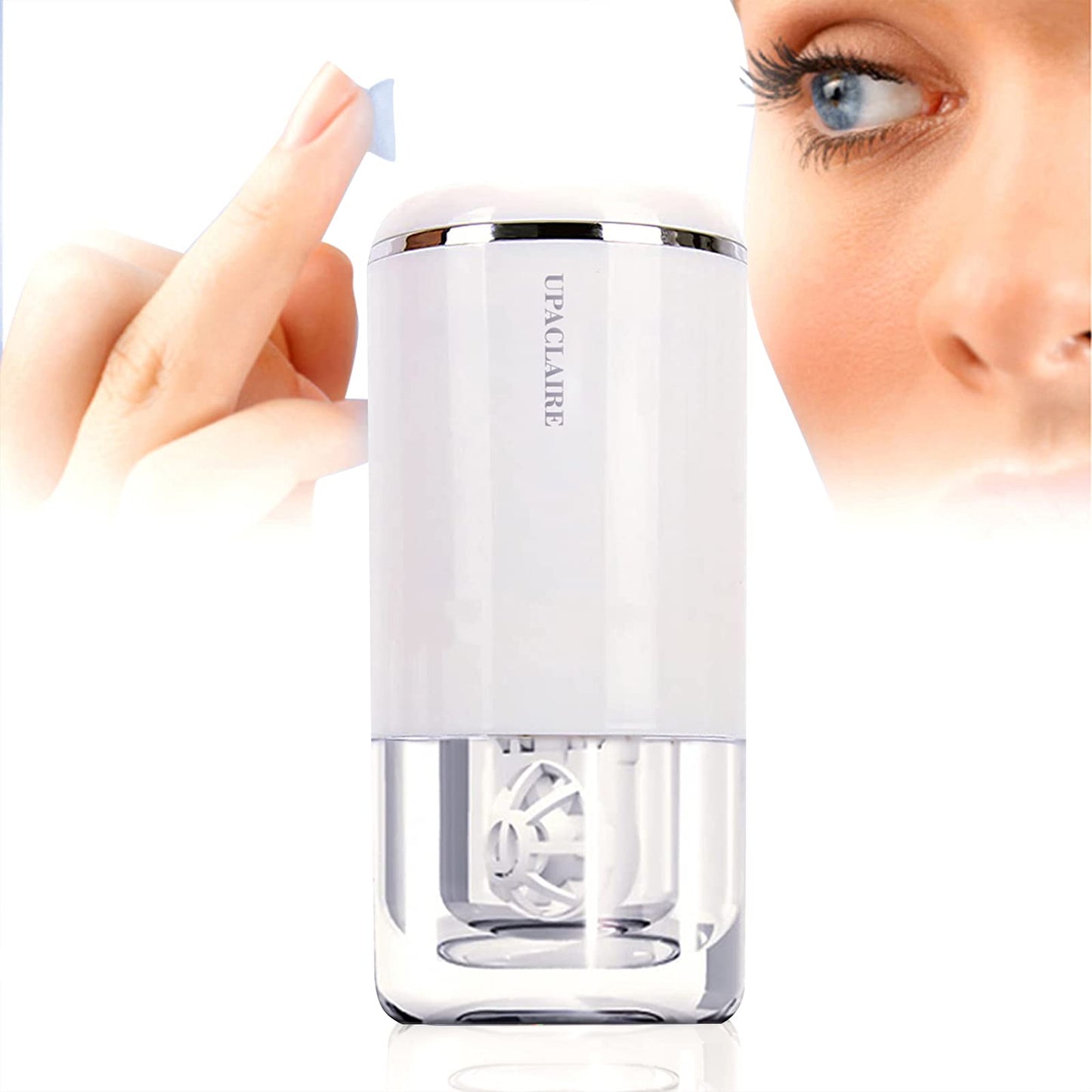 UpaClaire Ultrasonic Contact Lens Cleaner 2.0 (2nd Generation), Intelligent Cleaning Machine for Soft and Rigid Contact Lenses, White