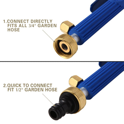 Hwylizg High Pressure Power Washer Wand, Hydro Jet Water Wand Pressure Sprayer,Flexible Garden Watering Wand with 3 Hose Nozzle Universal Hose End for Car Pet Window Patio Gutter Cleaning Tool Blue