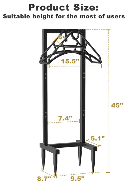 Artigarden Outdoor Garden Hose Holder Freestanding with 4 Spikes, Heavy Duty Metal Water Hose Reel Stand Hanger Rack Organizer Holds Storage 150ft Hose for Outside Yard Lawn, Black