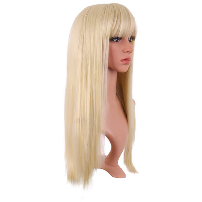 MapofBeauty 24 Inch/60 cm Long Straight Synthetic Hair Heat Resistant Party Cosplay Wig (Mixed Blonde)