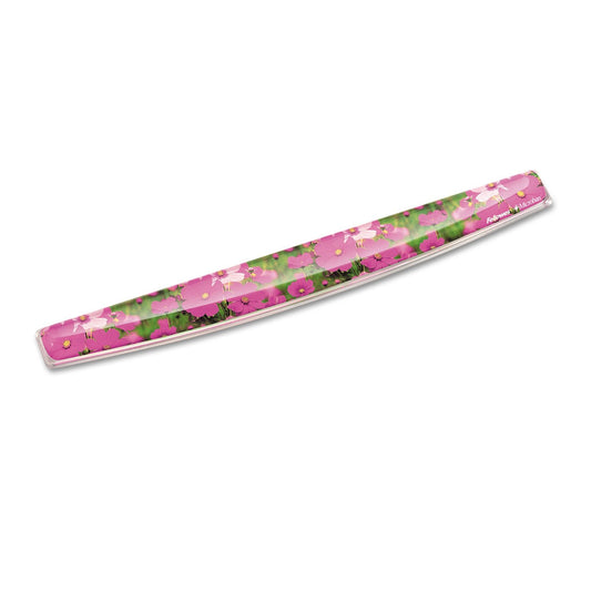 Fellowes Photo Gel Keyboard Wrist Rest with MICROBAN - Pink Flowers (9179101)