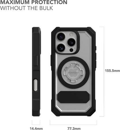 Rokform Rugged Case Compatible with iPhone 16 Pro Max, Magnetic Cover (Black)