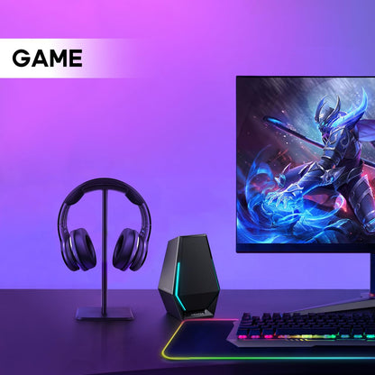 JIKIOU Headphone Stand Gaming Headset Holder Universal Aluminum Metal Headphones Holder Hanger with Aluminum Supporting Bar Flexible Headrest ABS Solid Base for All Headphone 2 Pack (Black)