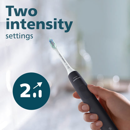 Philips Sonicare 4100 Rechargeable Electric Toothbrush, with Pressure Sensor, 2 Intensity Settings, SmarTimer and QuadPacer, 14-Day Battery Life, Deep Pink, Model HX3681/26