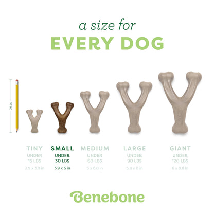 Benebone Indestructible Wishbone Dog Chew Toy for Aggressive Chewers, Long Lasting Tough Boredom Breaker for Dogs, Real Bacon Flavour, For Small Dogs, Made in the USA.