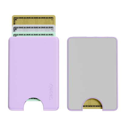 Casely MagWallet | Starfish Wishes | Coral Pink Shimmer | Slim Wallet Card Holder | Compatible with MagSafe | Soft-Touch Hard Silicone | Holds Up to 3 Cards