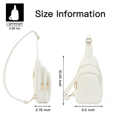 Telena Small Sling Bag for Women Leather Crossbody Fanny Packs Chest Bag for Women