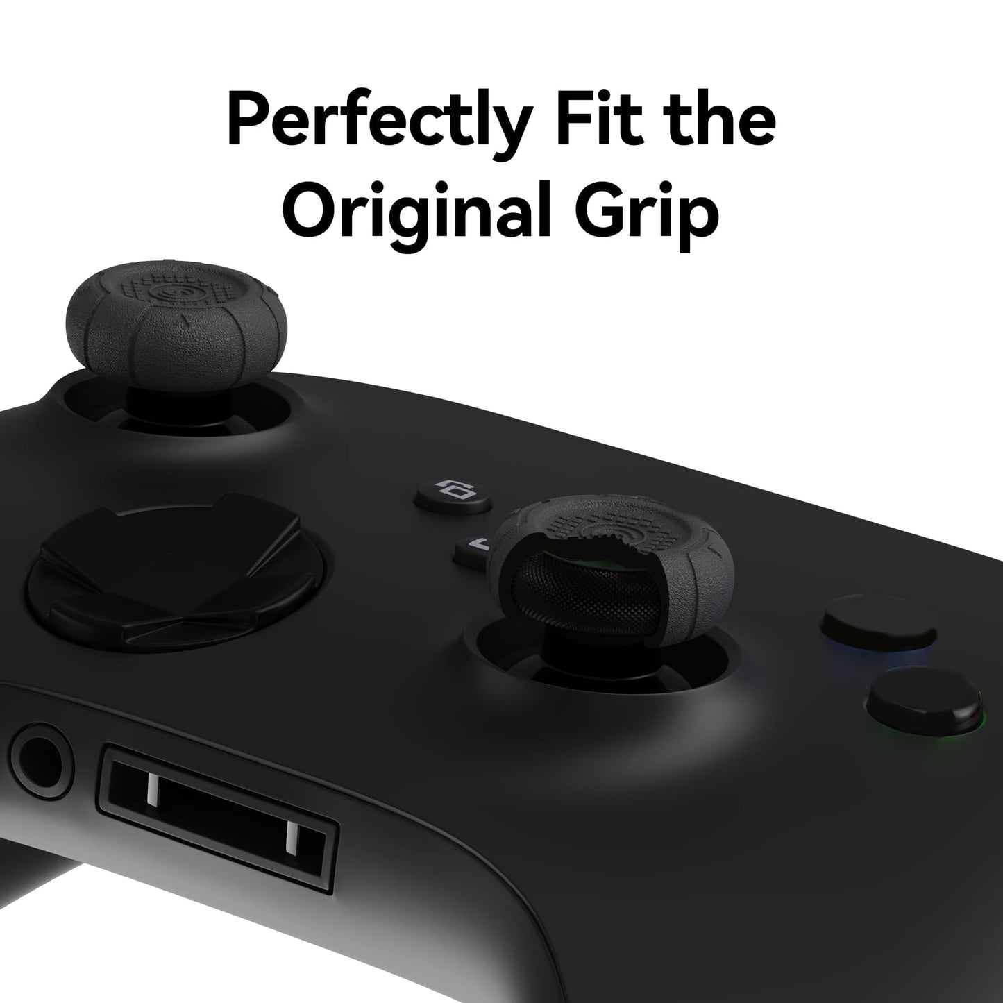 GeekShare Thumb Grip Caps for Xbox One Controller,Silicone Joystick Cover Solid Color Thumbsticks Cover Set Compatible with Xbox Series X,3 Pairs / 6 Pcs (Black)