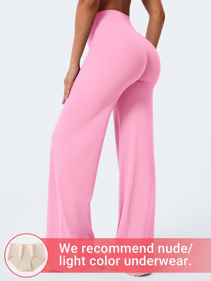 YEOREO Workout Leggings Womens No Front Seam Straight Leggings 33" High Waist Buttery Eddiy Gym Yoga Pants Bubblegum Pink S