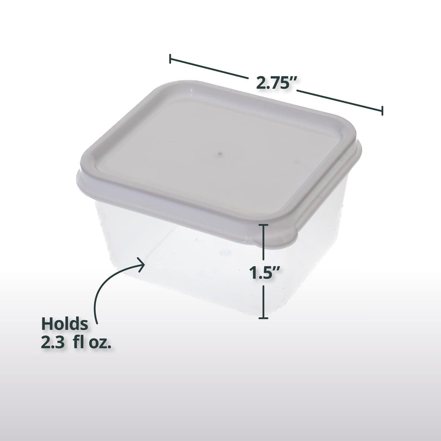 Greenco Mini Rectangular Storage Containers, 20 Pack, 2.03 Oz Reusable Small Plastic Storage Container Jars with Lids | Perfect for Baby Food, Snacks, Sauces, Candy, Freezer & Dishwasher Safe