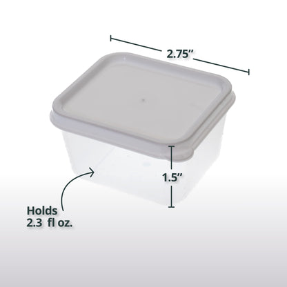 Greenco Mini Rectangular Storage Containers, 20 Pack, 2.03 Oz Reusable Small Plastic Storage Container Jars with Lids | Perfect for Baby Food, Snacks, Sauces, Candy, Freezer & Dishwasher Safe