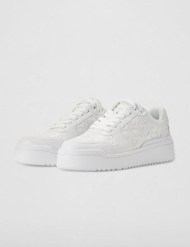 Calvin Klein Women's Aelora Sneaker, White 141, 7