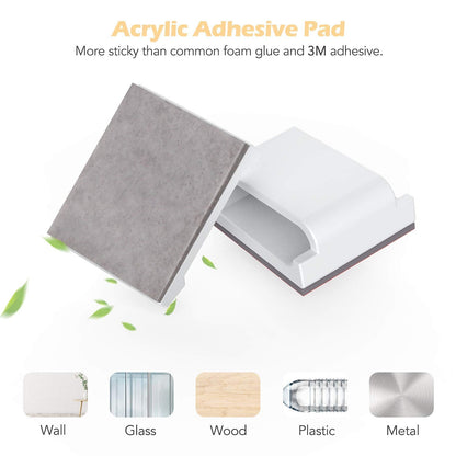 AGPTEK Ethernet Cable Clips, 100 PCS Adhesive Wire Clips, Flat Cable Holder Cord Management for Home Wall Flat Ethernet Network Cable Cord Organizer, LED Strip Attachment Wire Hook, White