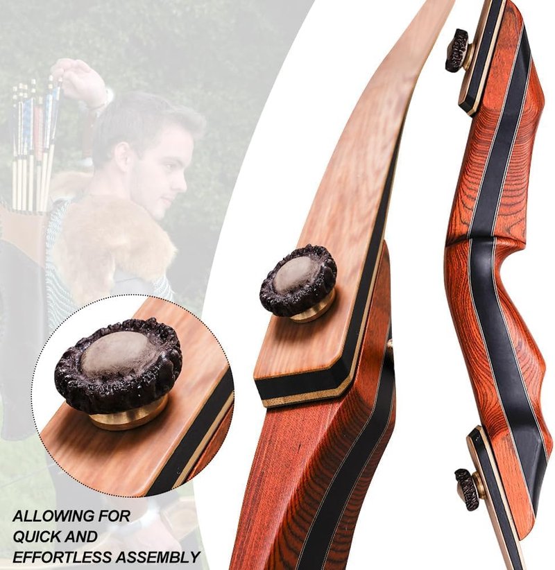 PMZ Flame Z8 Takedown Recurve Bow - 60" Right-Handed Ergonomic Design for Adults | Ideal for Beginners & Advanced Archers (20-60 lbs)