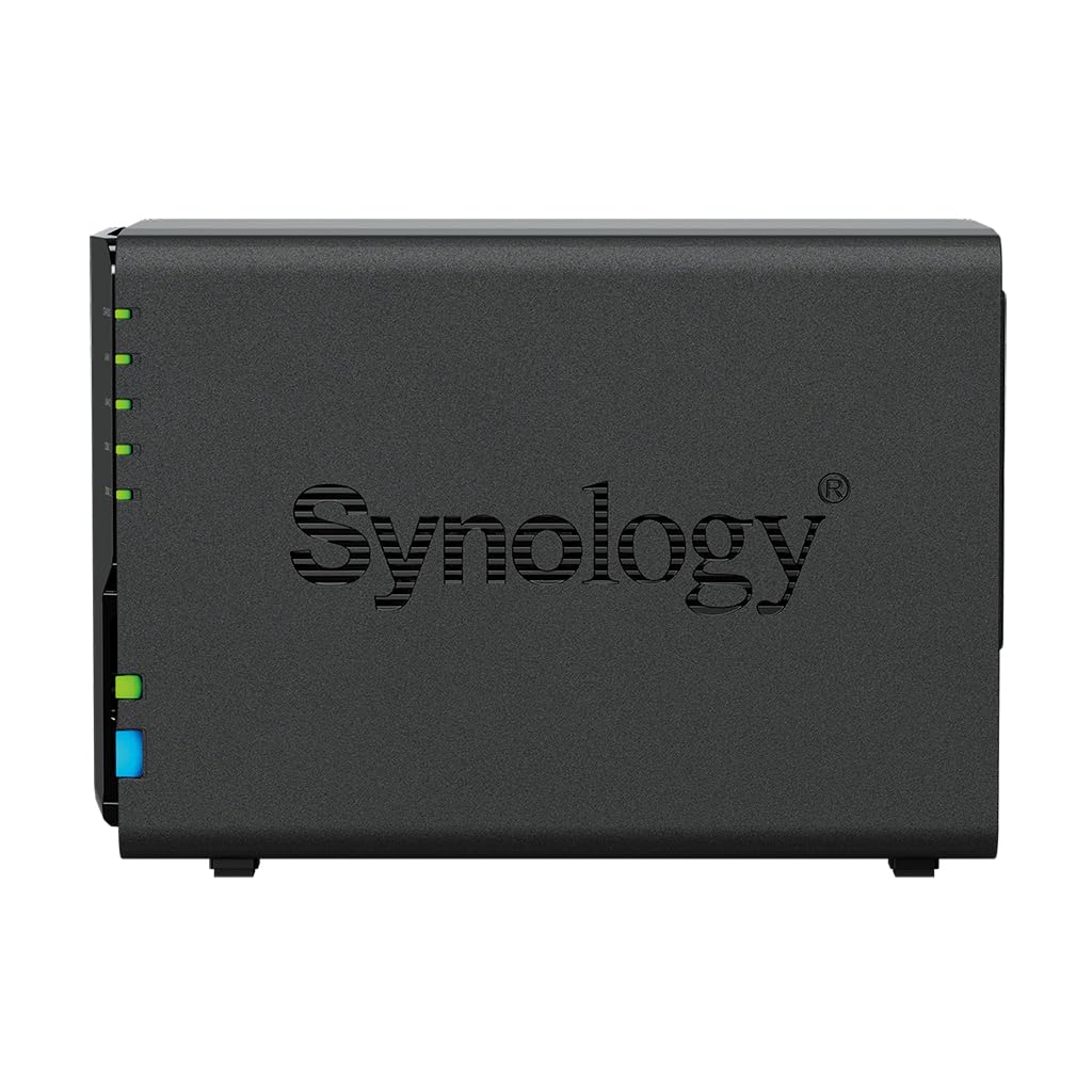Synology DiskStation DS224+ NAS Server with Celeron 2.0GHz CPU, 6GB Memory, 36TB HDD Storage, 2 x 1GbE LAN Ports, DSM Operating System