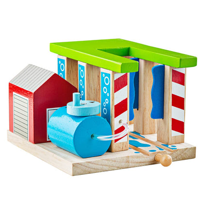 Bigjigs Rail Wood Train Washer | Accessories for Wooden Railway Tracks | Unique Expansion Pack | Gifts for 3+ Year Old Toddlers | Kids Educational Toy Set