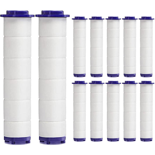 High Pressure Handheld Turbo Fan Shower Head PP-Cotton Filter Cartridge,3.7in Detachable Propeller Hydro Jet Shower Head Filter,set of 12