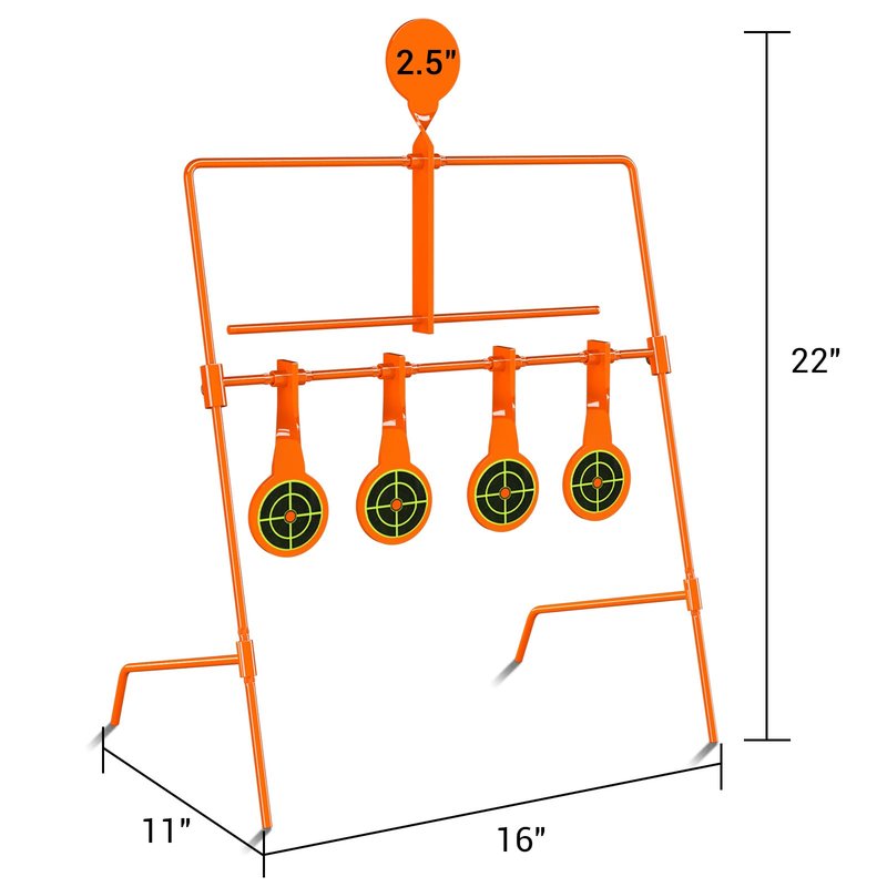 Highwild Air Gun Resetting Target Auto Reset Steel Target, Rated for .22 Caliber - Neon Orange