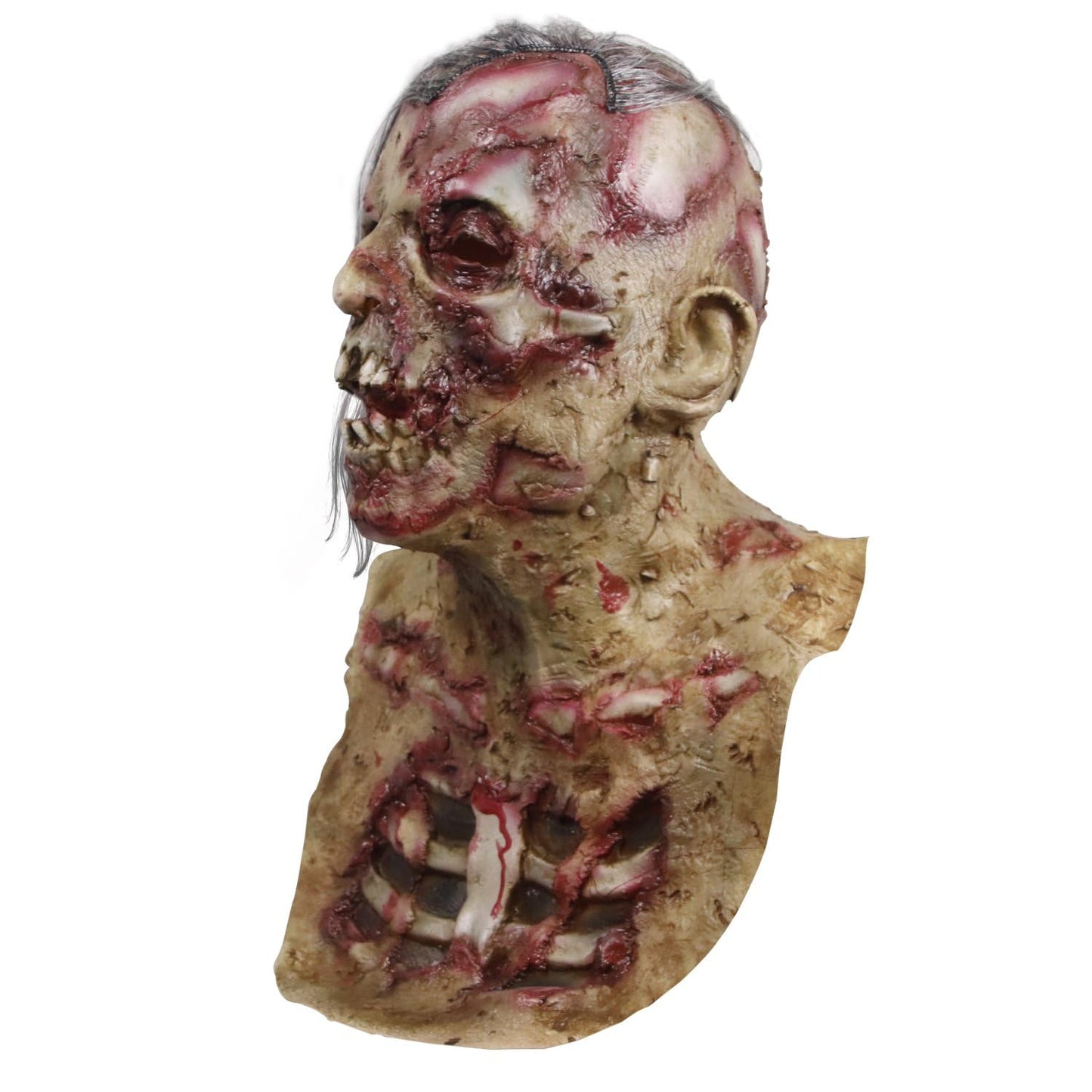 MOLEZU Scary Zombie Head Mask Vampire Mask for Adult Creepy Costume Horror Halloween Decoration Props, Latex Halloween Mask.
