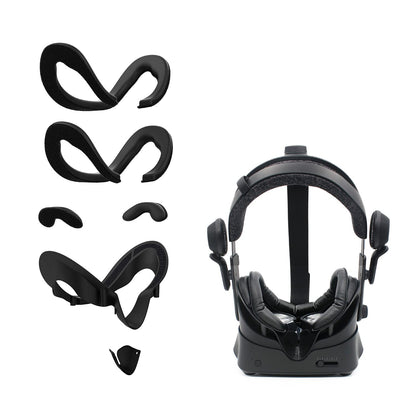 AMVR Facial Interface Bracket & PU Leather Foam Face Cover Pad Replacement & Anti-Leakage Nose Pad & Protective Lens Cover Comfort Set for Valve Index Headset