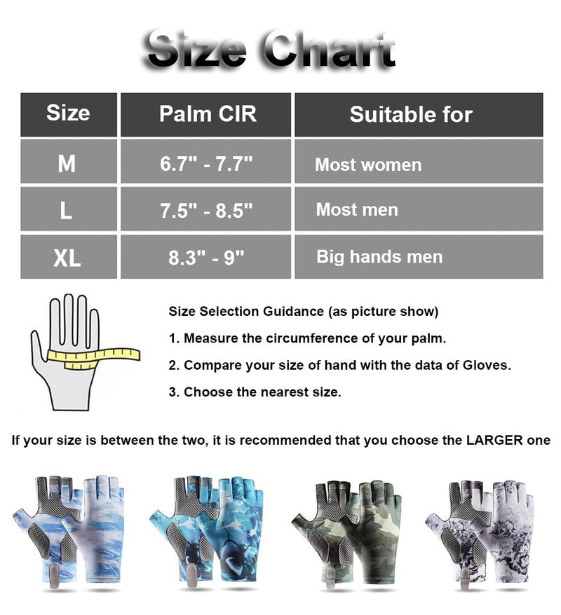 SUJAYU Fishing Gloves - Men & Women's UV Protection Sailing & Kayak Gloves, Blue, Large