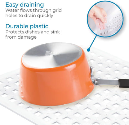 InterDesign Basic Dish Drainer, Medium Sink Accessories That Protect and Add Functionality, Made of PVC Plastic, Clear