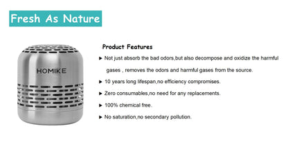 HOMIKE Refrigerator Deodorizer, Odor Eliminator,Last up to 10 Years for Car,Closet,Shoes Cabinet,Fridge and Freezer,Outperforms Baking Soda and Activated Carbon (Green)
