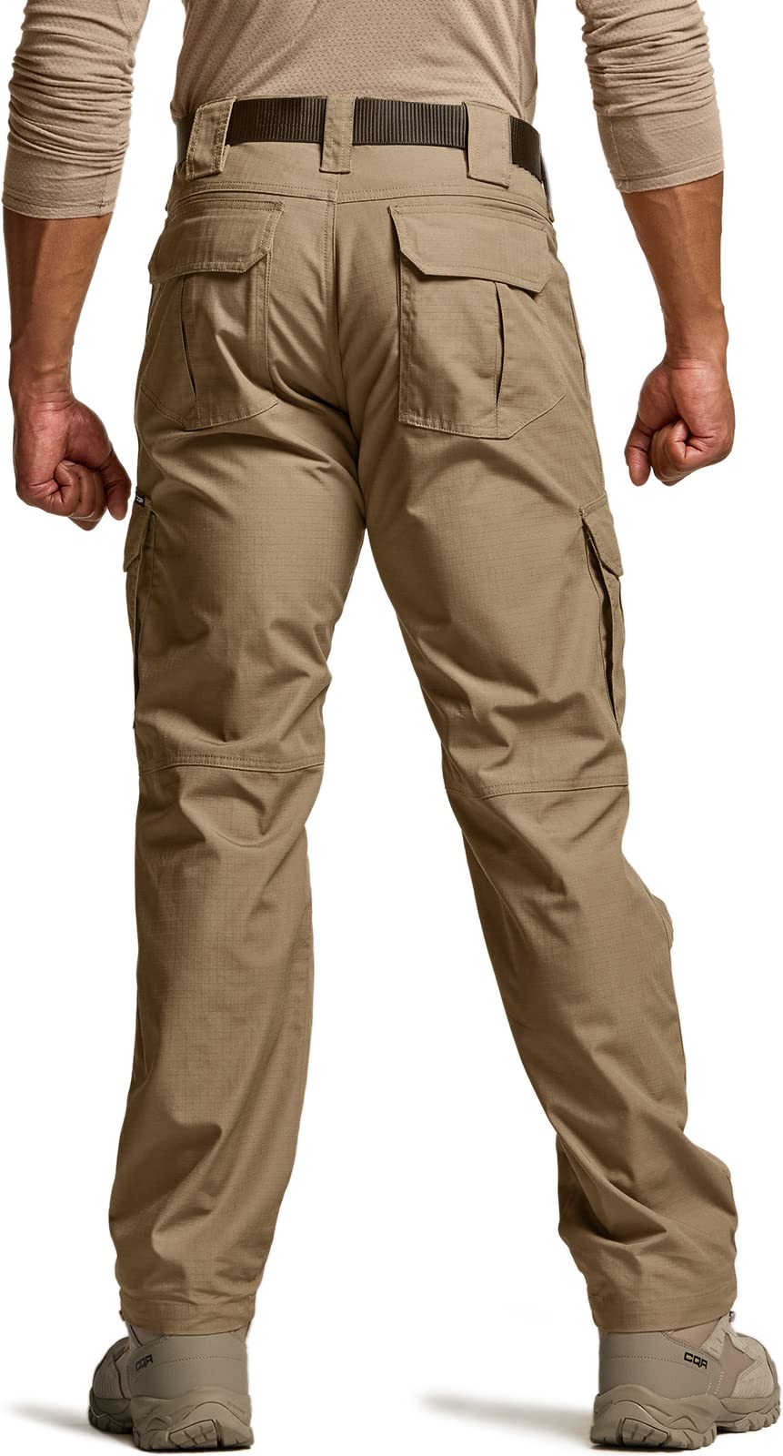 CQR Men's Tactical Pants, Water Resistant Ripstop Cargo Pants, Lightweight EDC Work Hiking Pants, Outdoor Apparel, Raider Mag Cougar, 38W x 32L