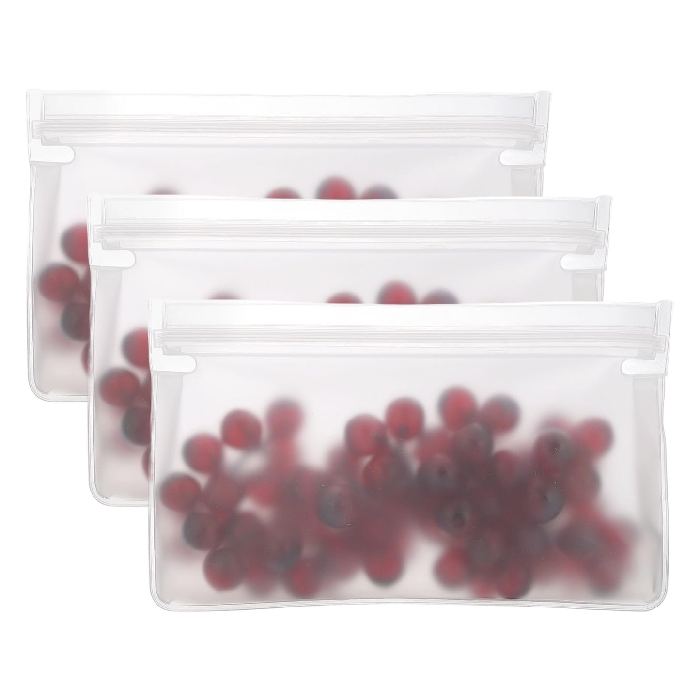 PATIKIL 8.7"x2"x5.3" Reusable Freezer Bag, 3 Pcs Leakproof Zip Food Storage Stand Up Bags Fridge Snack Vegetable Fruit Ice Container for Long-Lasting Freshness, Black
