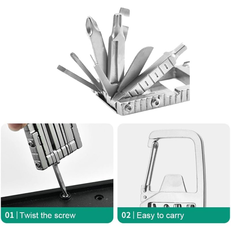 12 in 1 Mini Multi Tool, Portable Keychain Multitool, Needle Nose Pliers, Bottle Opener, Keychain Multitool Tool Compact Pocket Size for Outdoors Camping