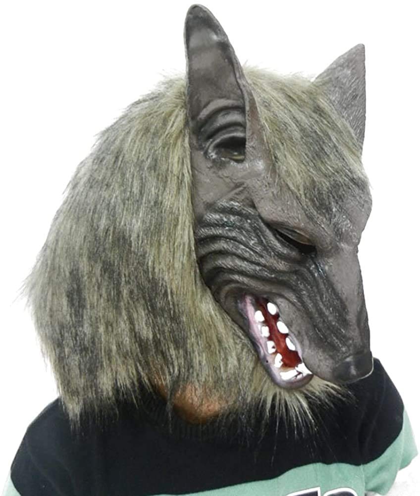 Odowalker Halloween Werewolf Costume Wolf Claws Gloves and Head Mask for Cosplay Costume Man Women Unisex Halloween Dress Up Parties (Both of them)