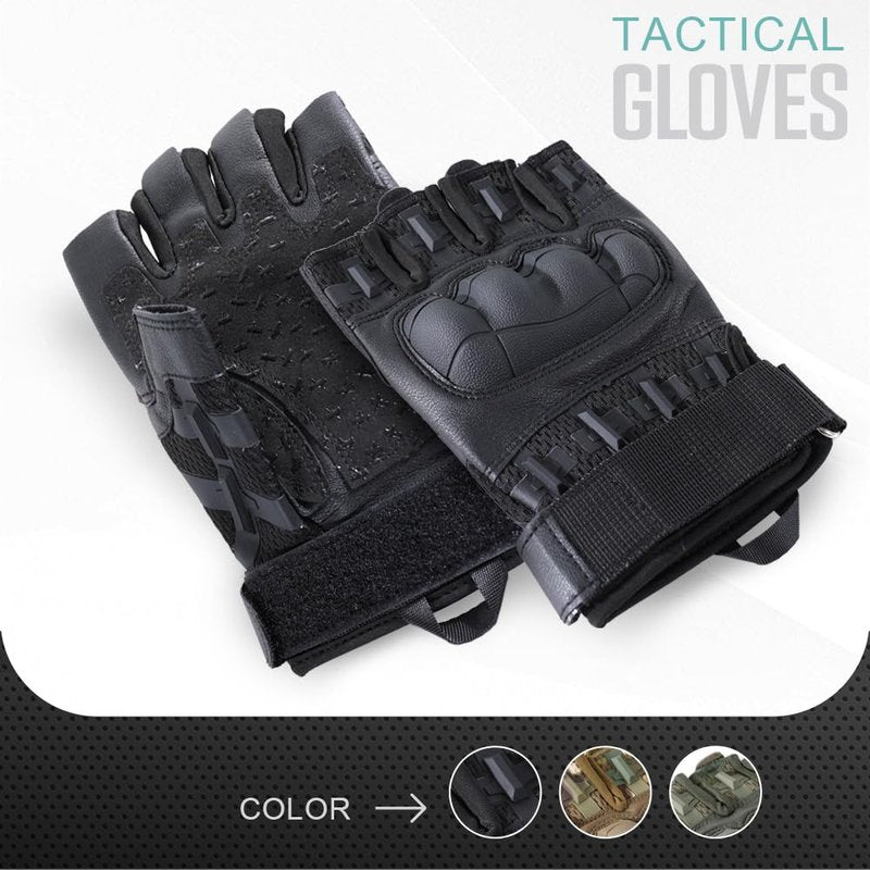 WTACTFUL Fingerless Tactical Gloves for Men Airsoft Paintball Bike Cycling Motorcycle Motorbike Hunting Hiking Work Outdoor Half Finger Gloves Black M