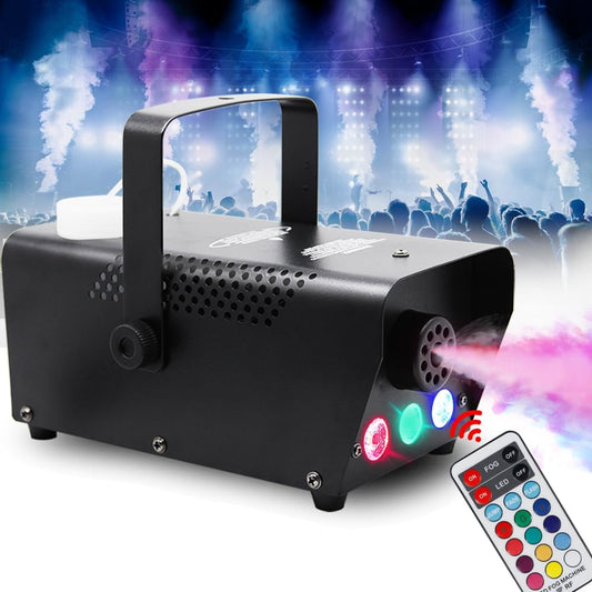 ATDAWN Fog Machine with Lights, Wireless Remote Control, Smoke Machine with 7 Colors Lights for Stage Party Effect, Halloween Wedding Special Event