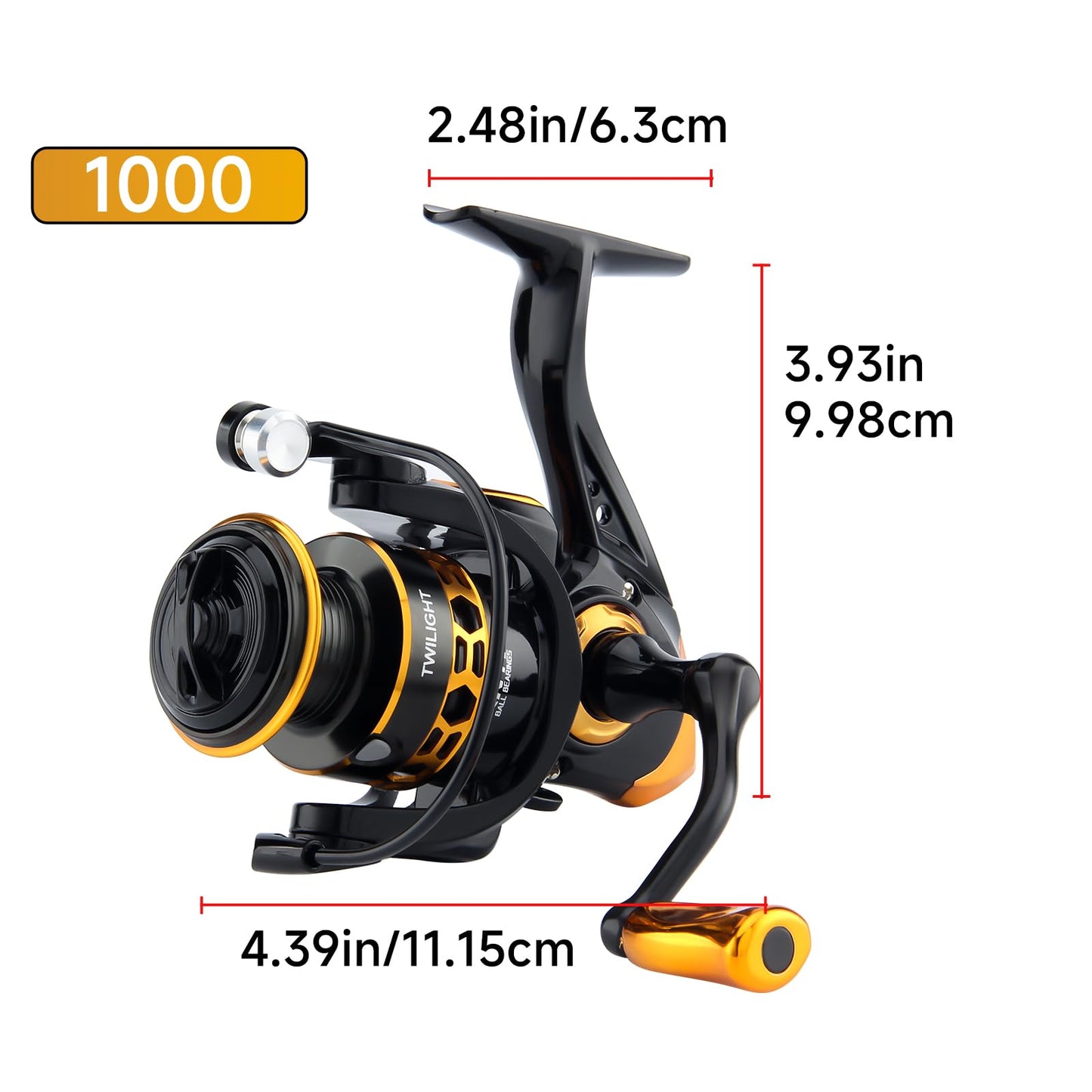 HAUT TON Dolphin Advance Edition Spinning Reel,5.2:1Gear Ratio,22LBS,5+1BB,Backlash Free Bearing,Sealed Drag System,Saltwater,Freshwater Fishing Reels (TGG, 1000)