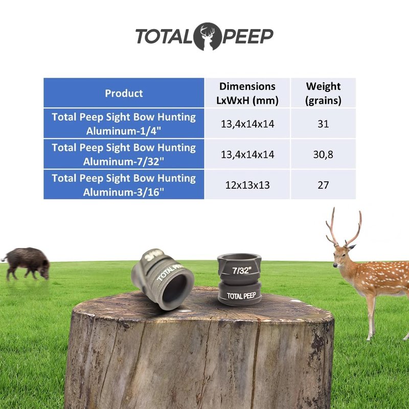 TOTAL PEEP Sight PRO for Bowhunting Aluminum (7/32"), Matt Black