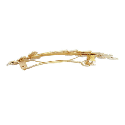 Gold Toga Party Greek Goddess Costume Gold Leaves Hair Barrettes (Halloween Gold Leaf Hair Clips)