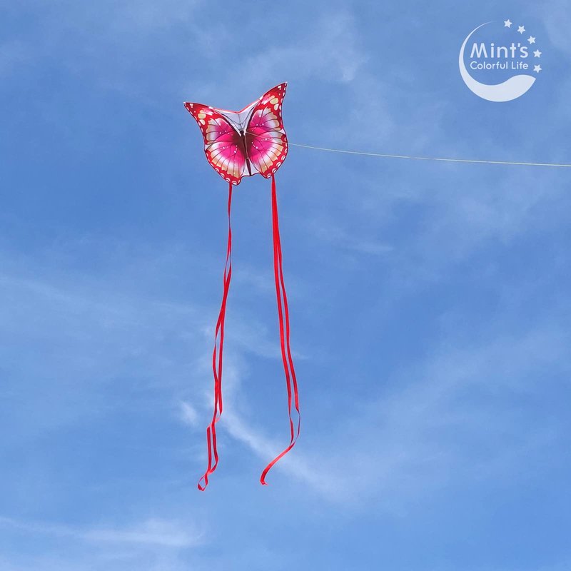 Mint's Colorful Life Butterfly Kite for Kids & Adults Easy to Fly, Large Single Line Kites with 300ft String Kite Handle (Pink)