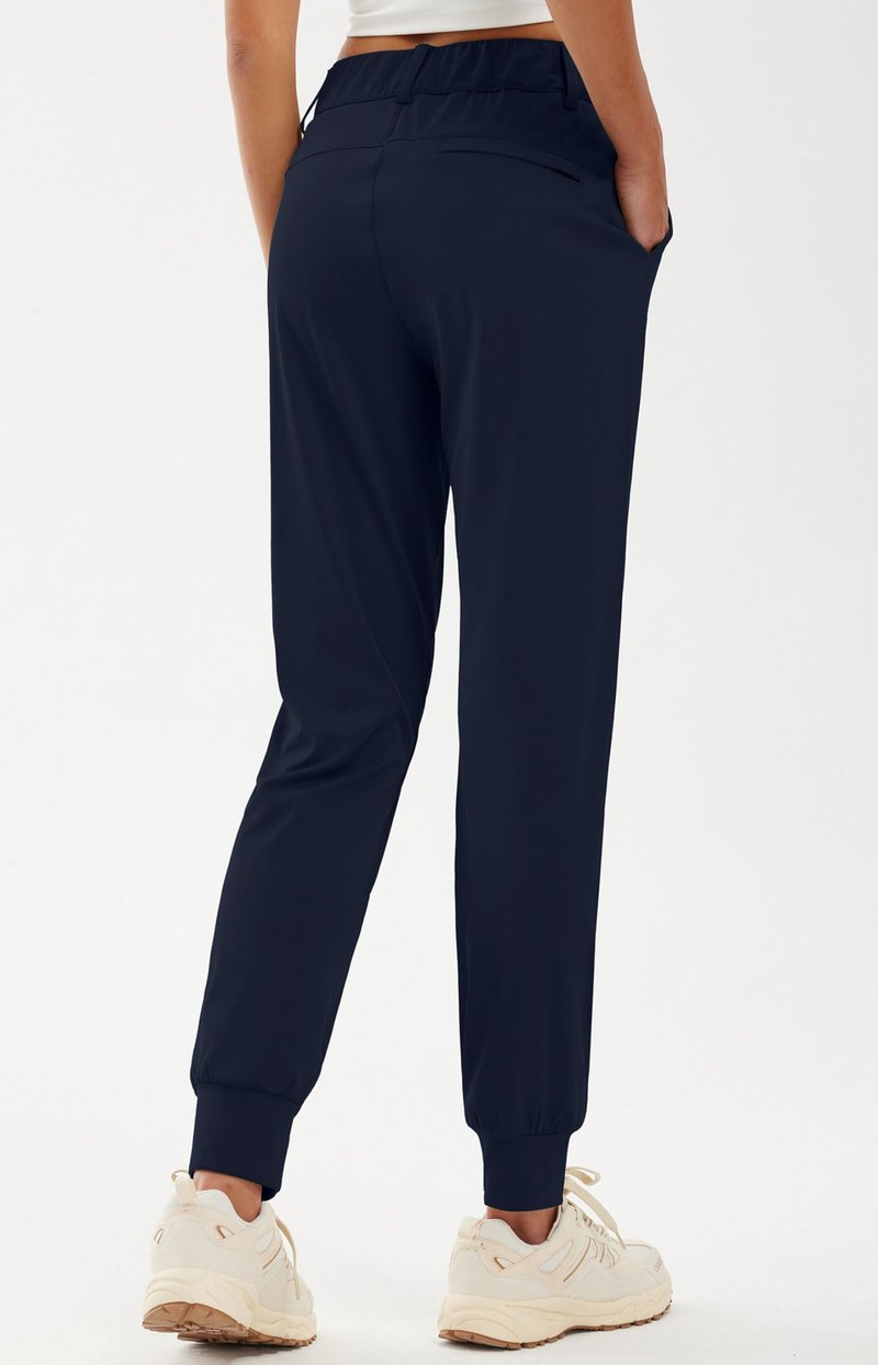 Libin Women's 4-Way Stretch Golf Joggers Pants with Pockets, Tapered Athletic Running Sweatpants, Work Dress Casual Slacks for Women, Navy Blue S
