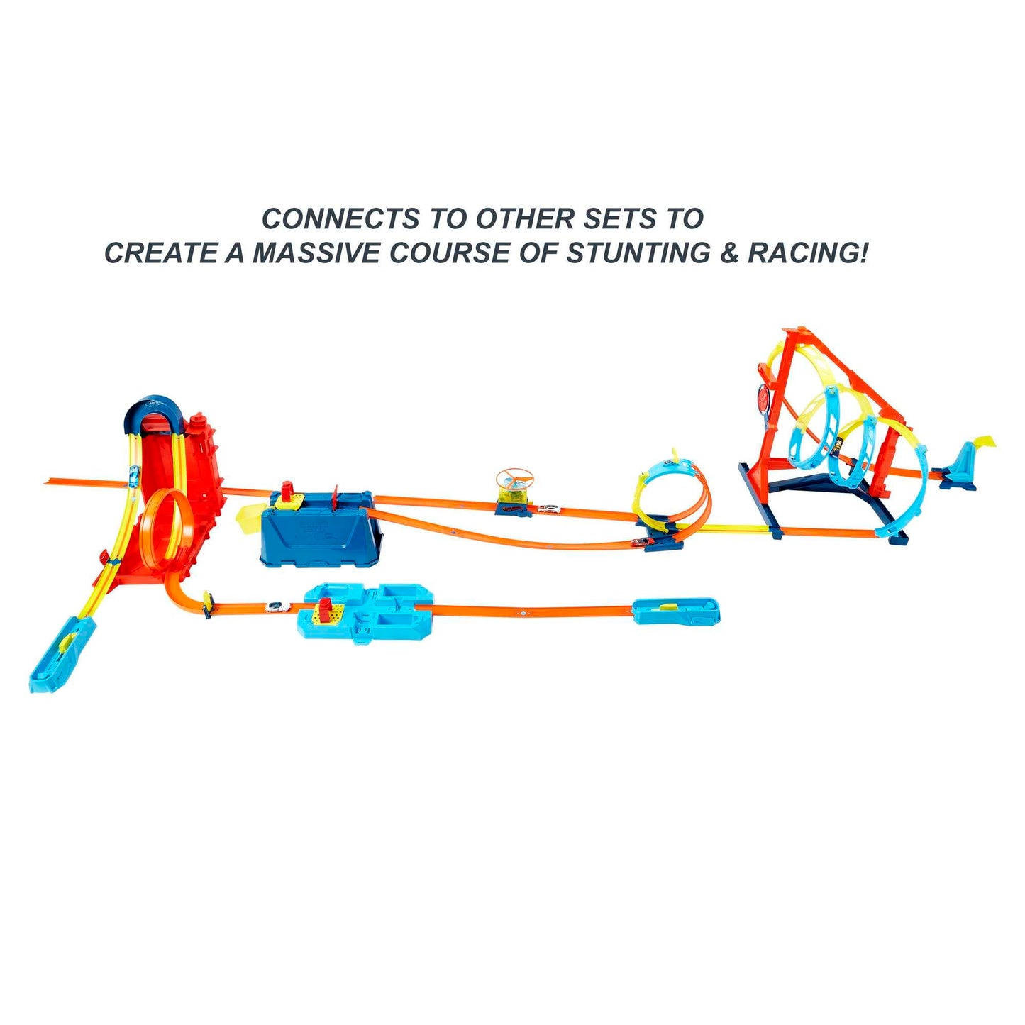Hot Wheels Track Builder Straight track with Car, Track and track connectors, connect with other Hot Wheels toys, BHT77
