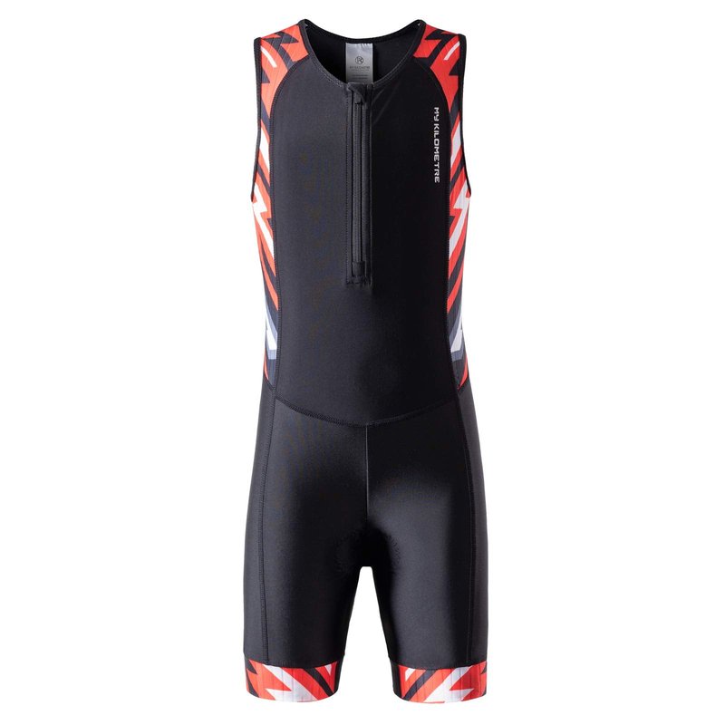 MY KILOMETRE Youth Core Triathlon Race Suit Boy Spring Competition Training Suits (Red, XX-Large)