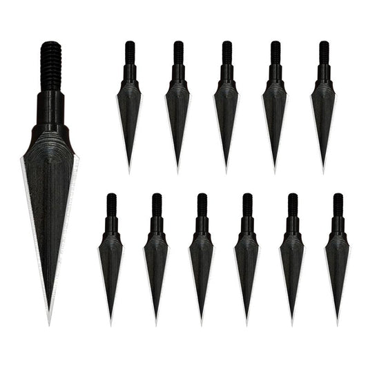 Traditional Archery Broadheads 100/125 Grain - Heat-Treated Arrow Tips for Compound, Recurve Bow & Crossbow, 12 PK for Hunting & Target Practice with 1 PK Broadhead Storage Case (100 Grain Break)