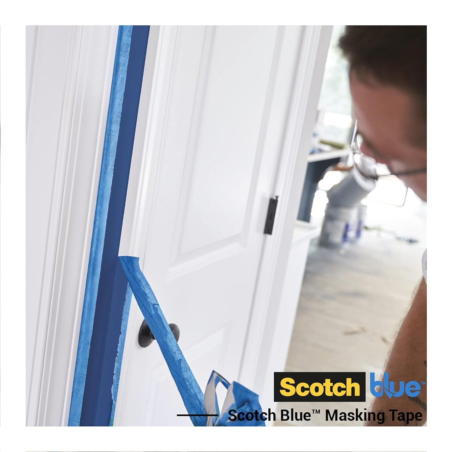 ScotchBlue Multi-Surface Premium Masking Tape, 36 mm x 41 m, 4 Rolls/Case - Scotch Adhesive Blue Painters Tape, For Painting and Decorating, Indoor & Outdoor, Sticks Well, 70% PEFC