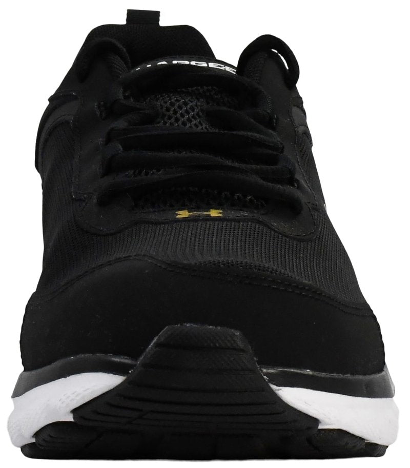 Under Armour Men's Charged Assert 9 Running Shoe, Black/White/Gold,8.5